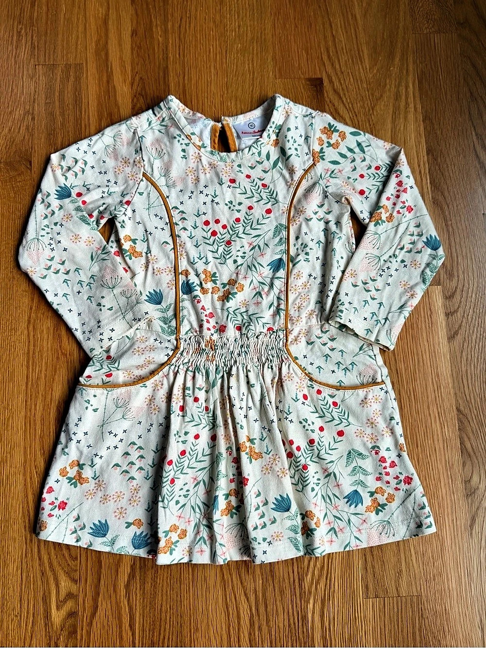 Hanna Andersson Wildflower Long Sleeve Dress with Pockets - Size 90 / 3T